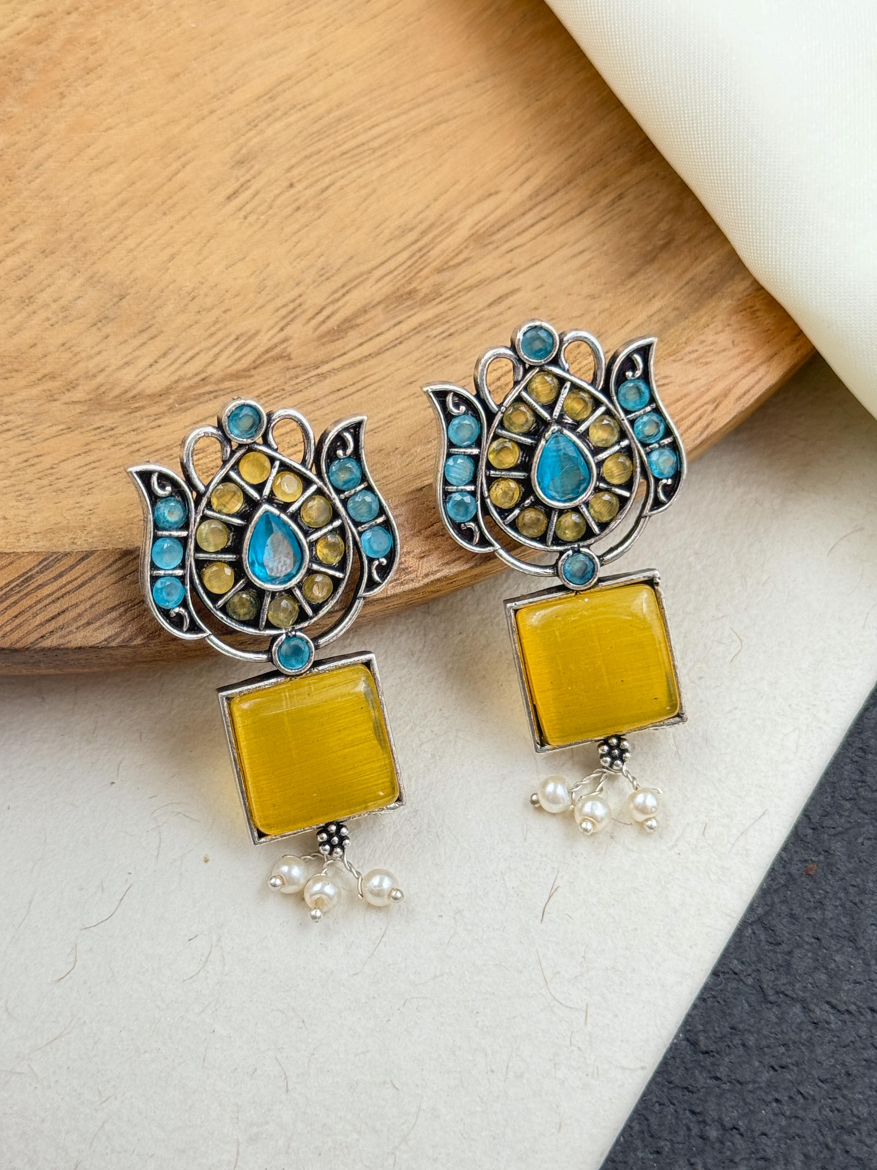 LOTUS DESIGNED STUDS EARRINGS