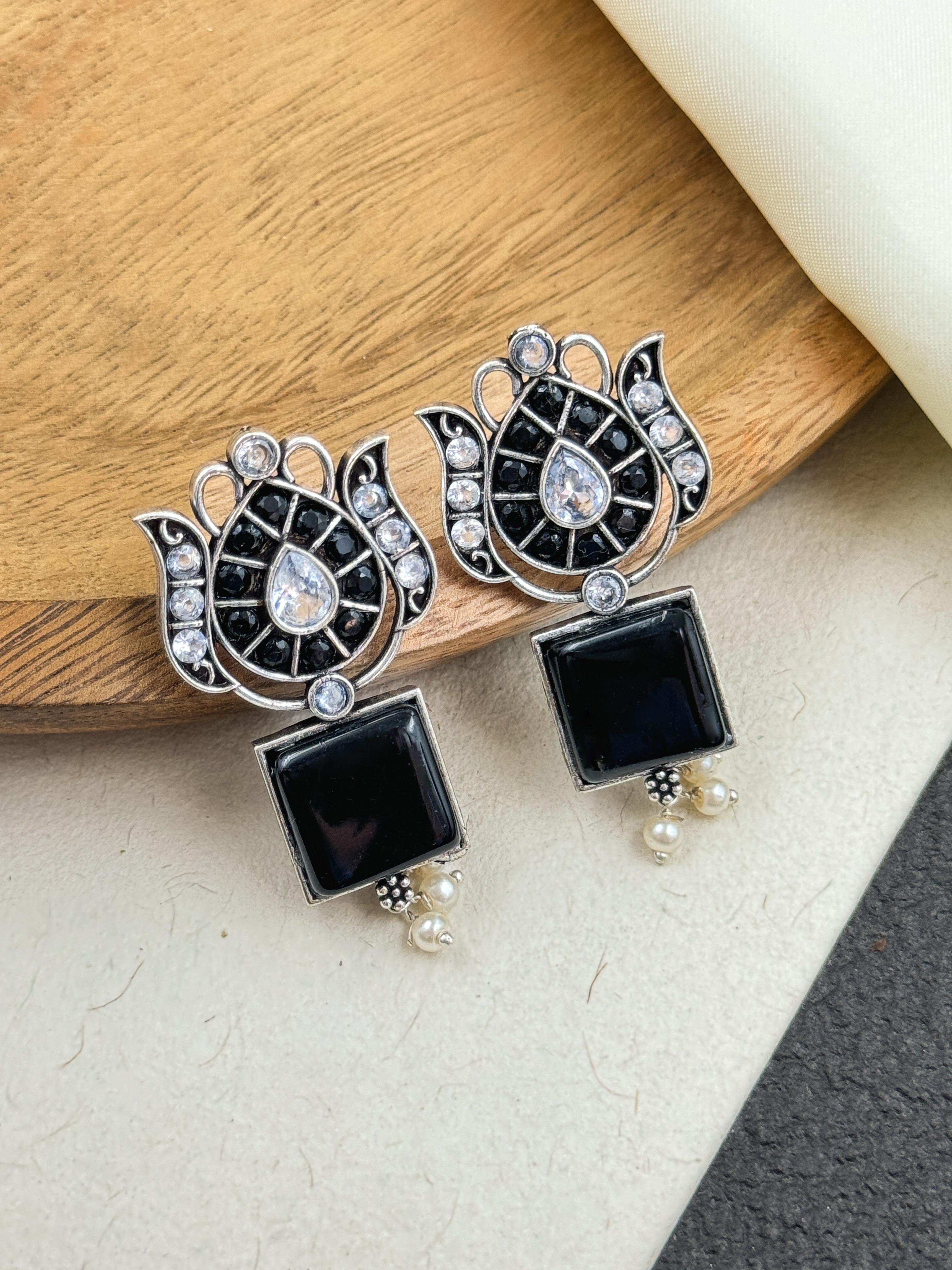 LOTUS DESIGNED STUDS EARRINGS