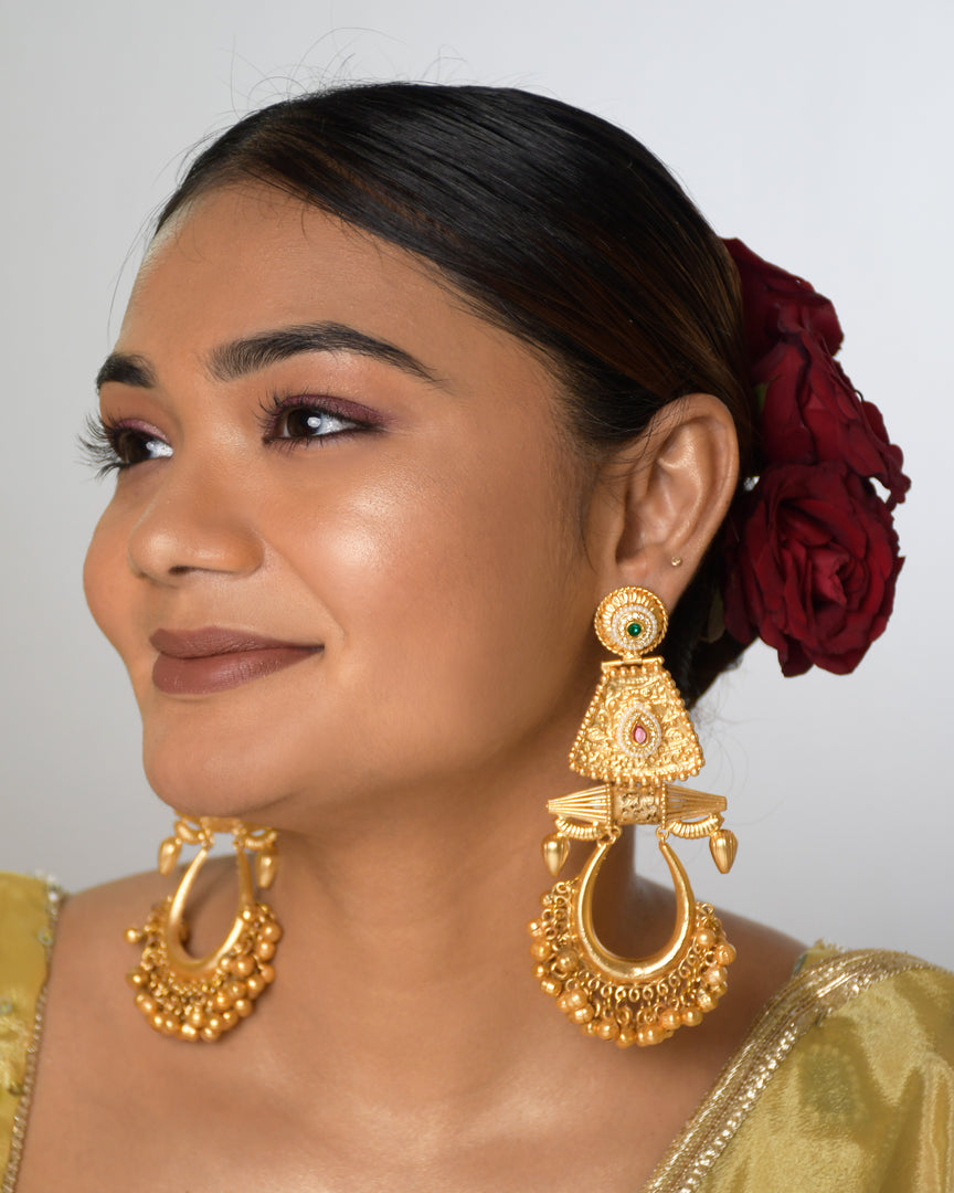 Mayuri Golden Earrings
