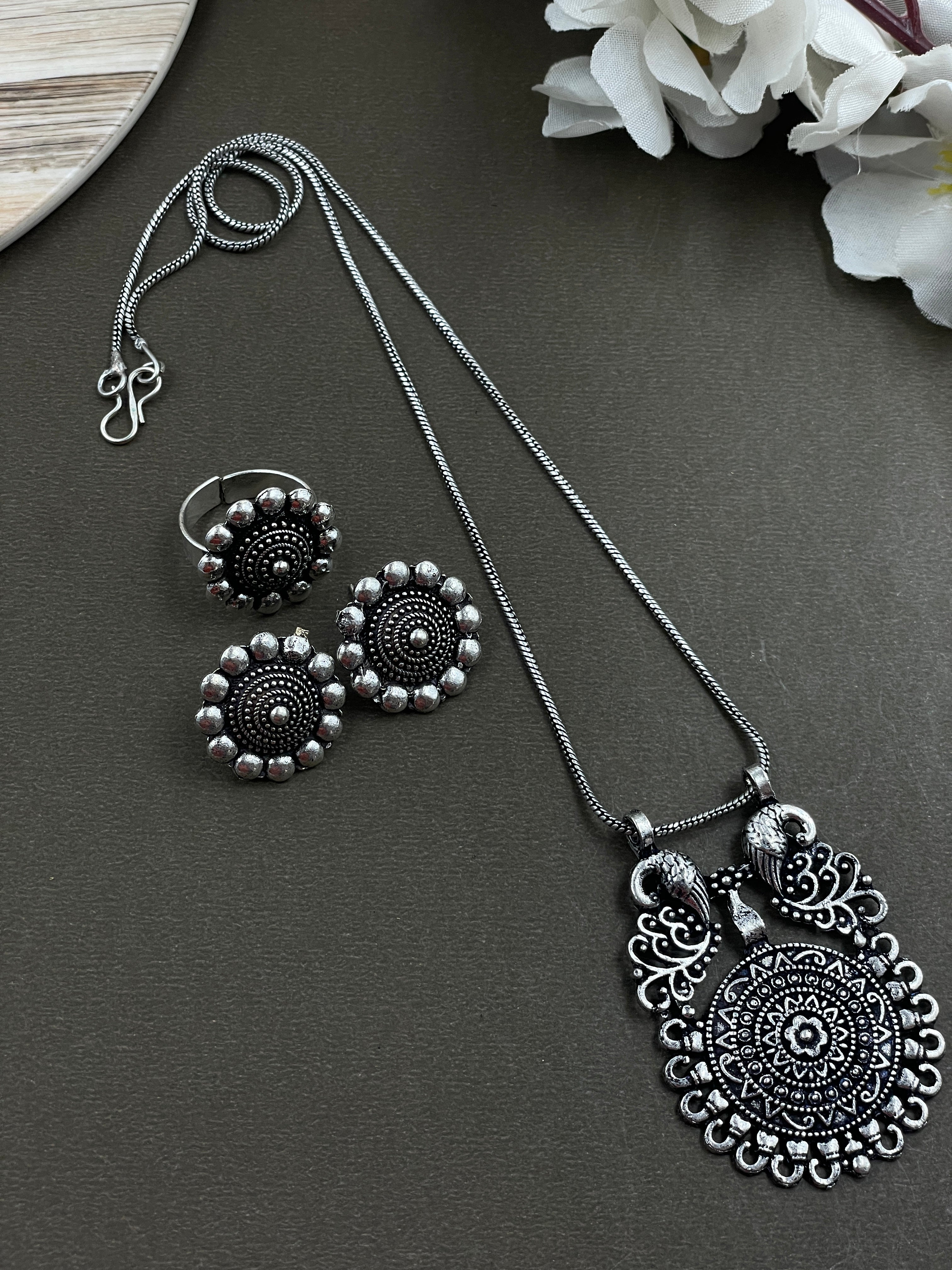 AALIYA OXIDISED JEWELLERY SET COMBO