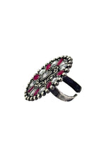 Load image into Gallery viewer, Mishika Oxidised Stone Ring