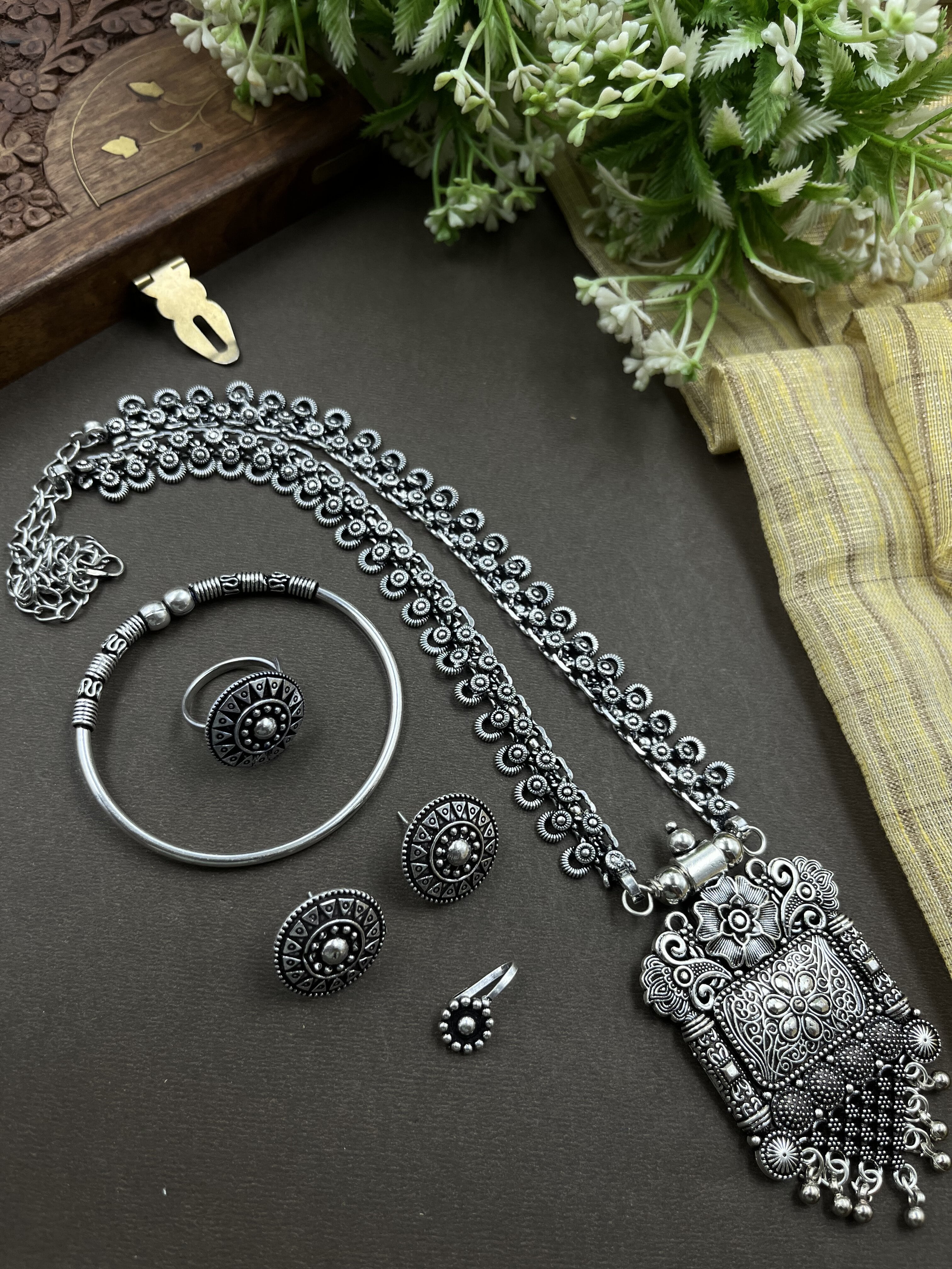 MAIRA 5 PIECE OXIDISED JEWELLERY SET COMBO