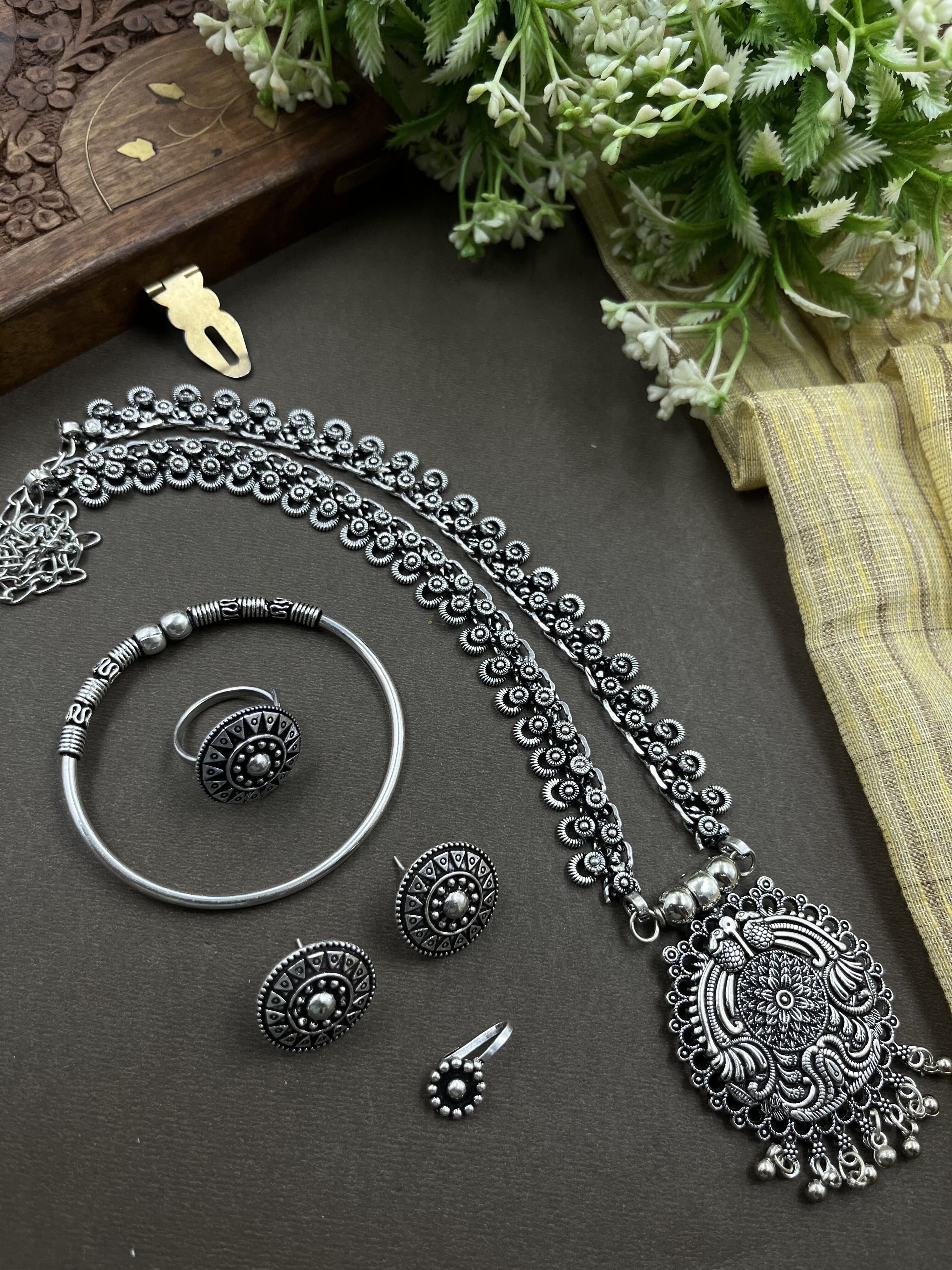 MAIRA 5 PIECE OXIDISED JEWELLERY SET COMBO