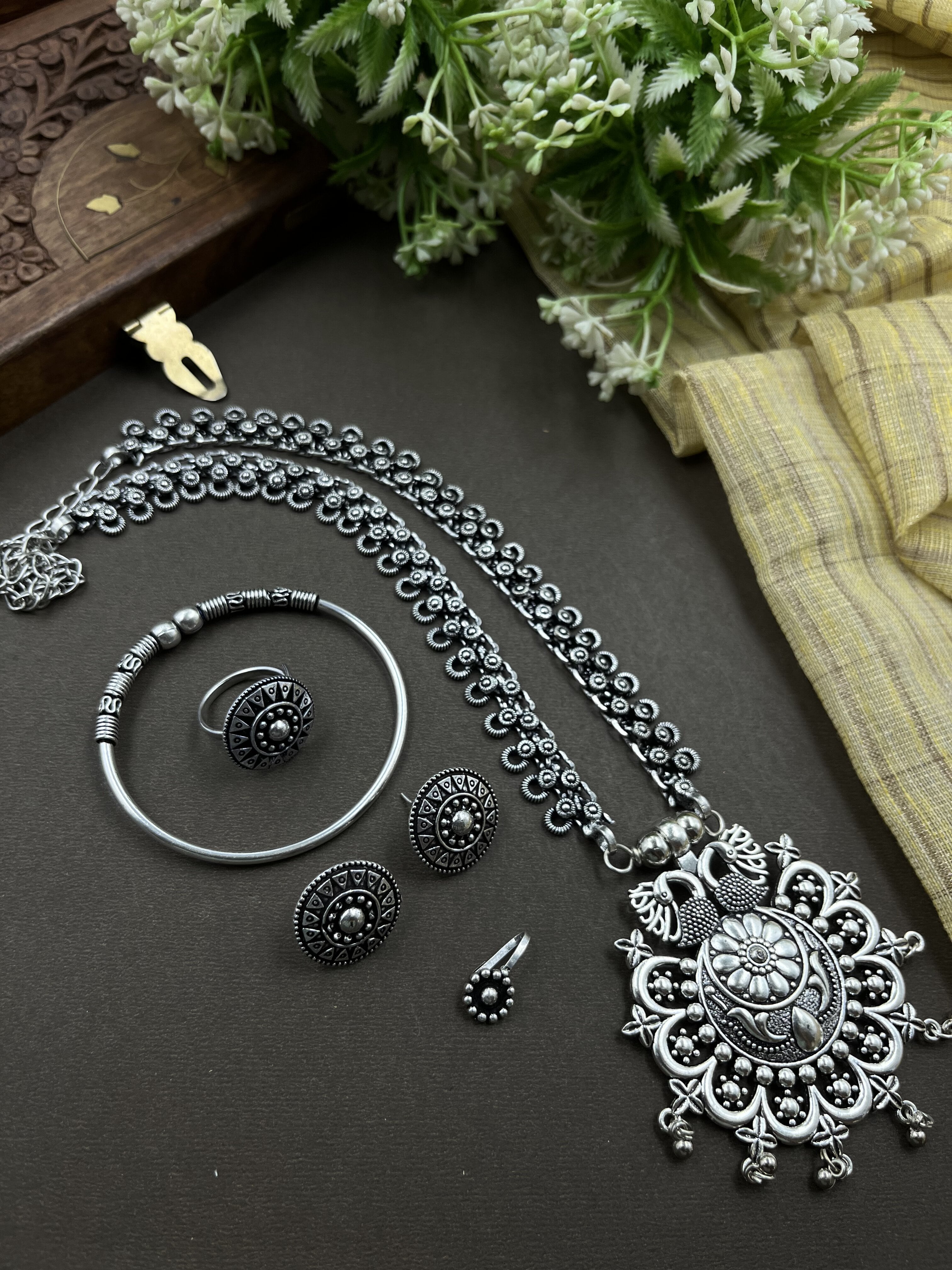 MAIRA 5 PIECE OXIDISED JEWELLERY SET COMBO