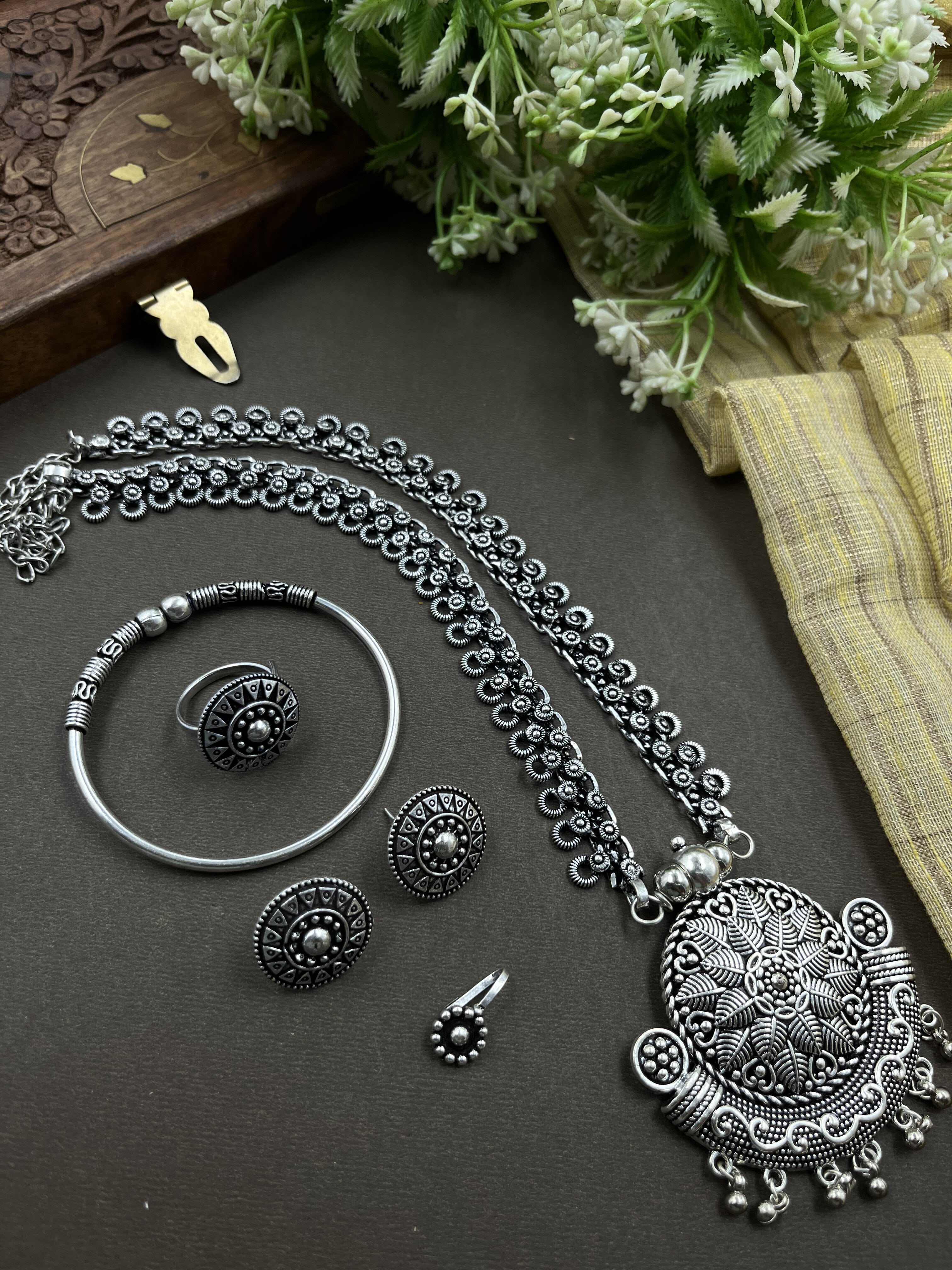 MAIRA 5 PIECE OXIDISED JEWELLERY SET COMBO