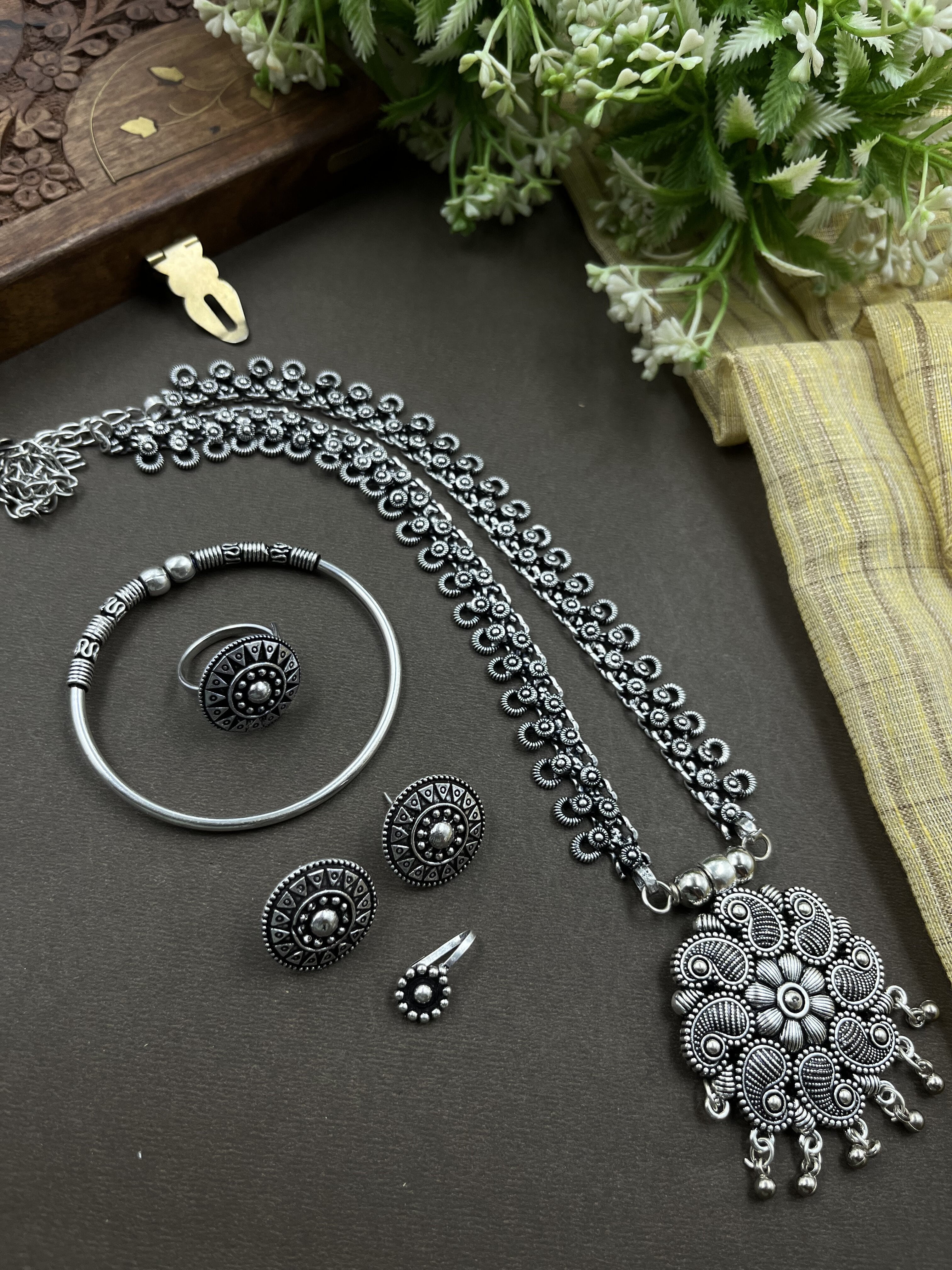 MAIRA 5 PIECE OXIDISED JEWELLERY SET COMBO