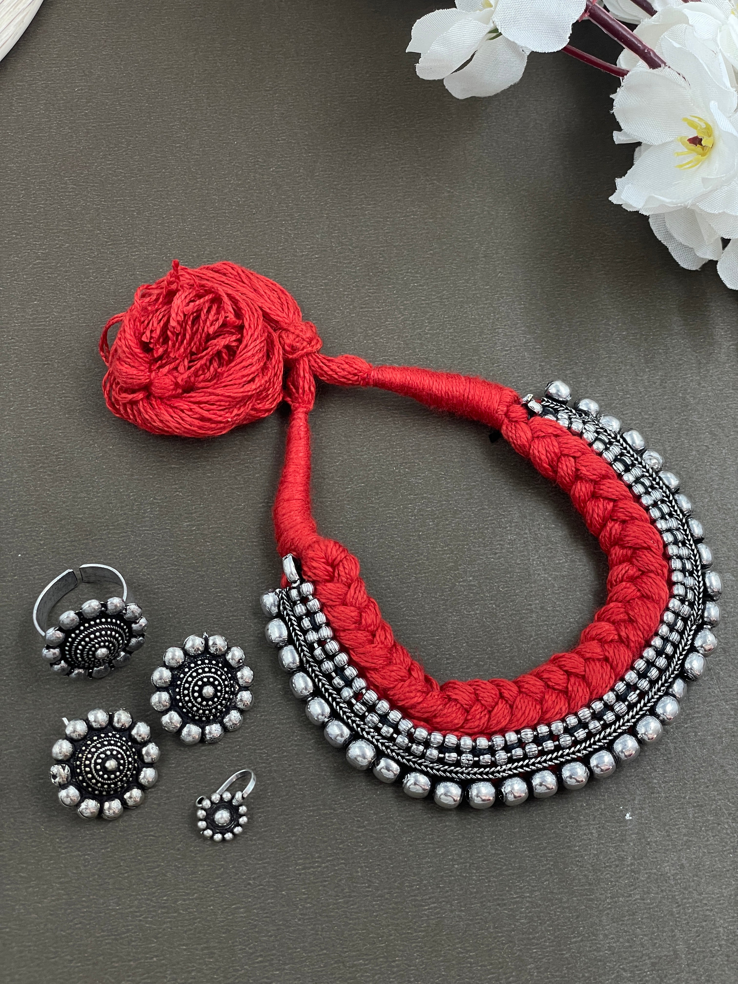 THREADED DOUBLE DOT JEWELLERY SET COMBO