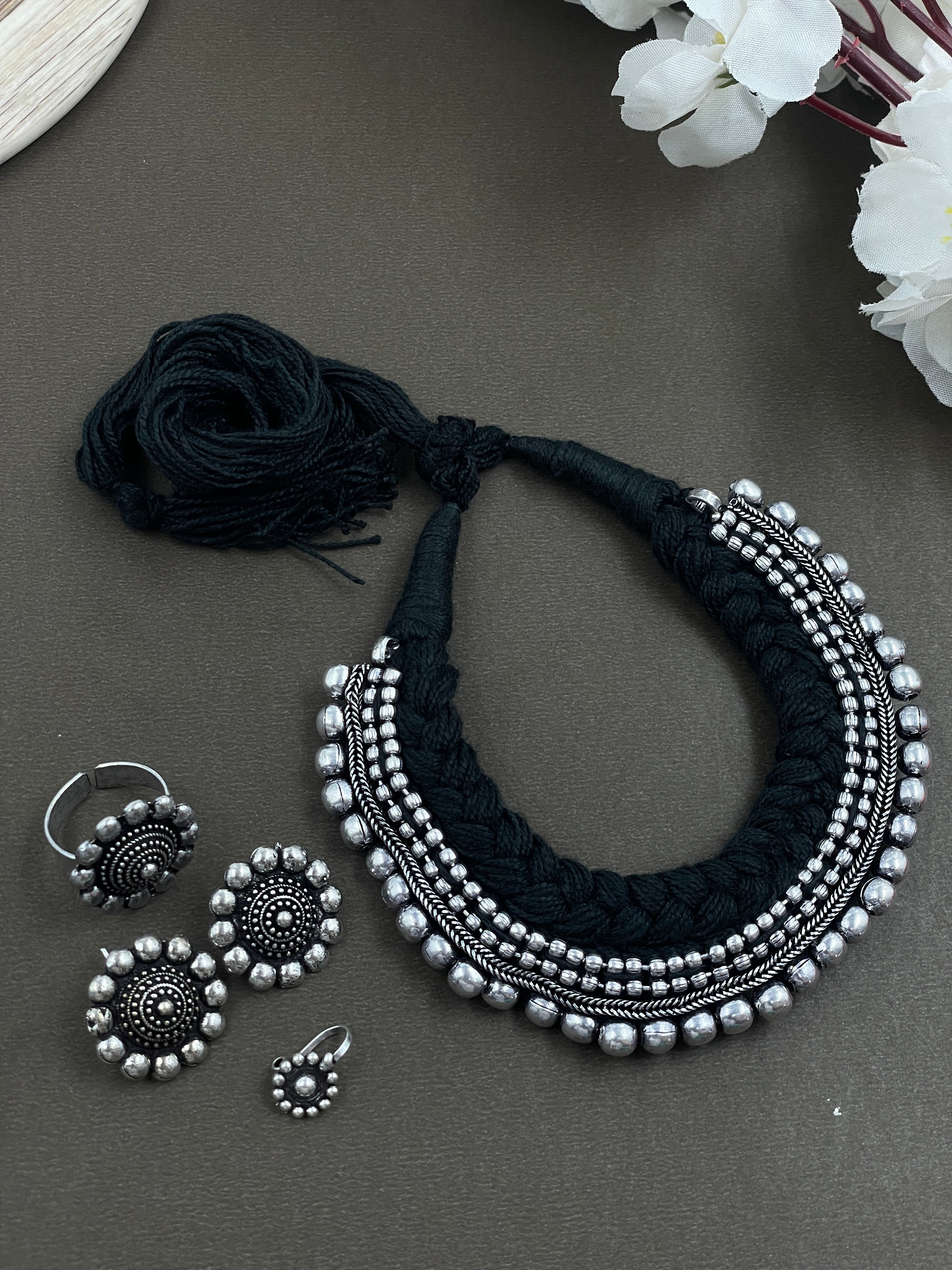 THREADED DOUBLE DOT JEWELLERY SET COMBO