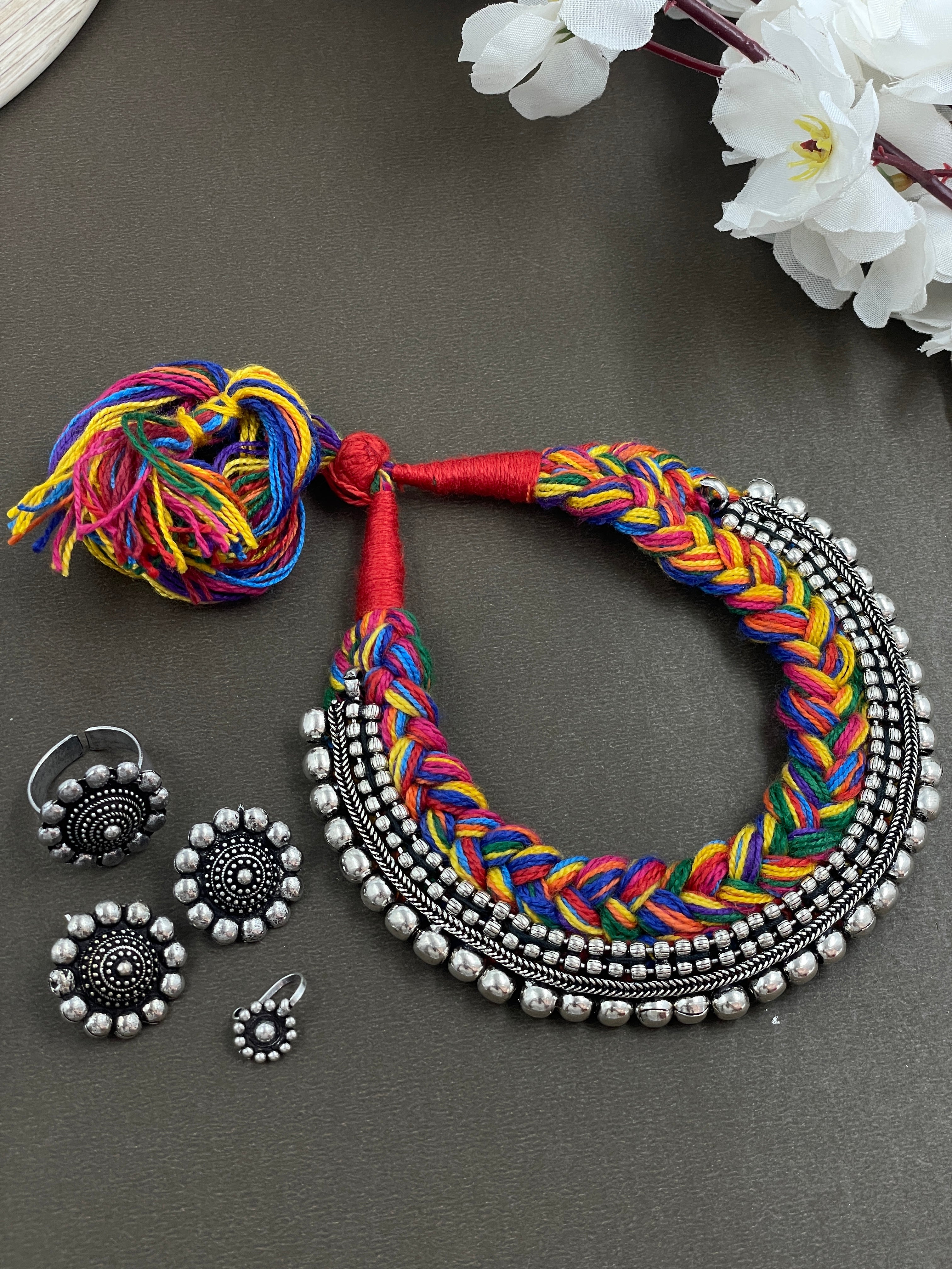 THREADED DOUBLE DOT JEWELLERY SET COMBO