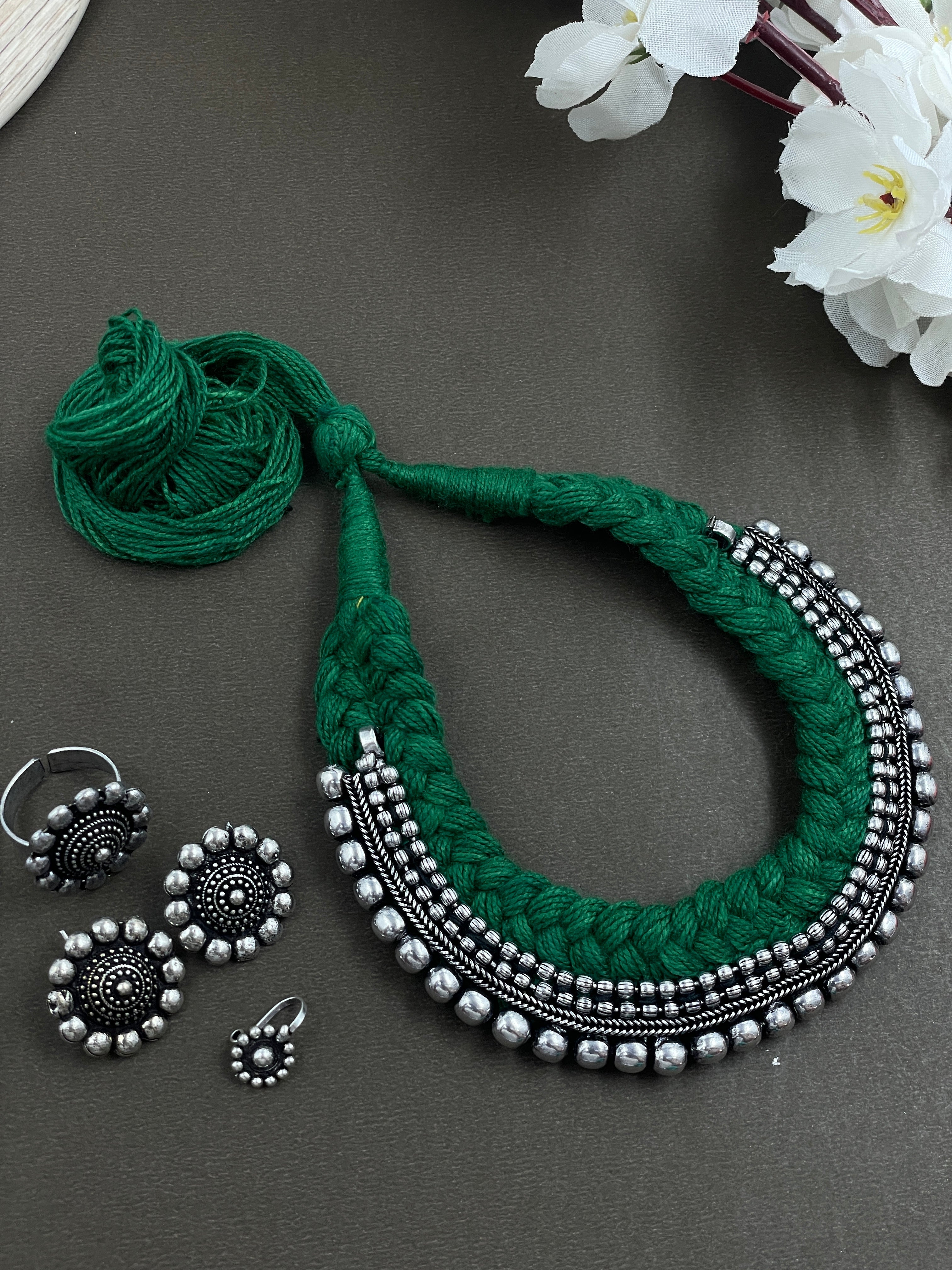 THREADED DOUBLE DOT JEWELLERY SET COMBO