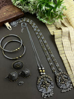Load image into Gallery viewer, 2-TONE DOUBLE NECKLACE JEWELLERY SET COMBO