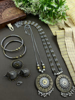 Load image into Gallery viewer, 2-TONE DOUBLE NECKLACE JEWELLERY SET COMBO