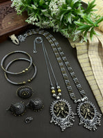 Load image into Gallery viewer, 2-TONE DOUBLE NECKLACE JEWELLERY SET COMBO
