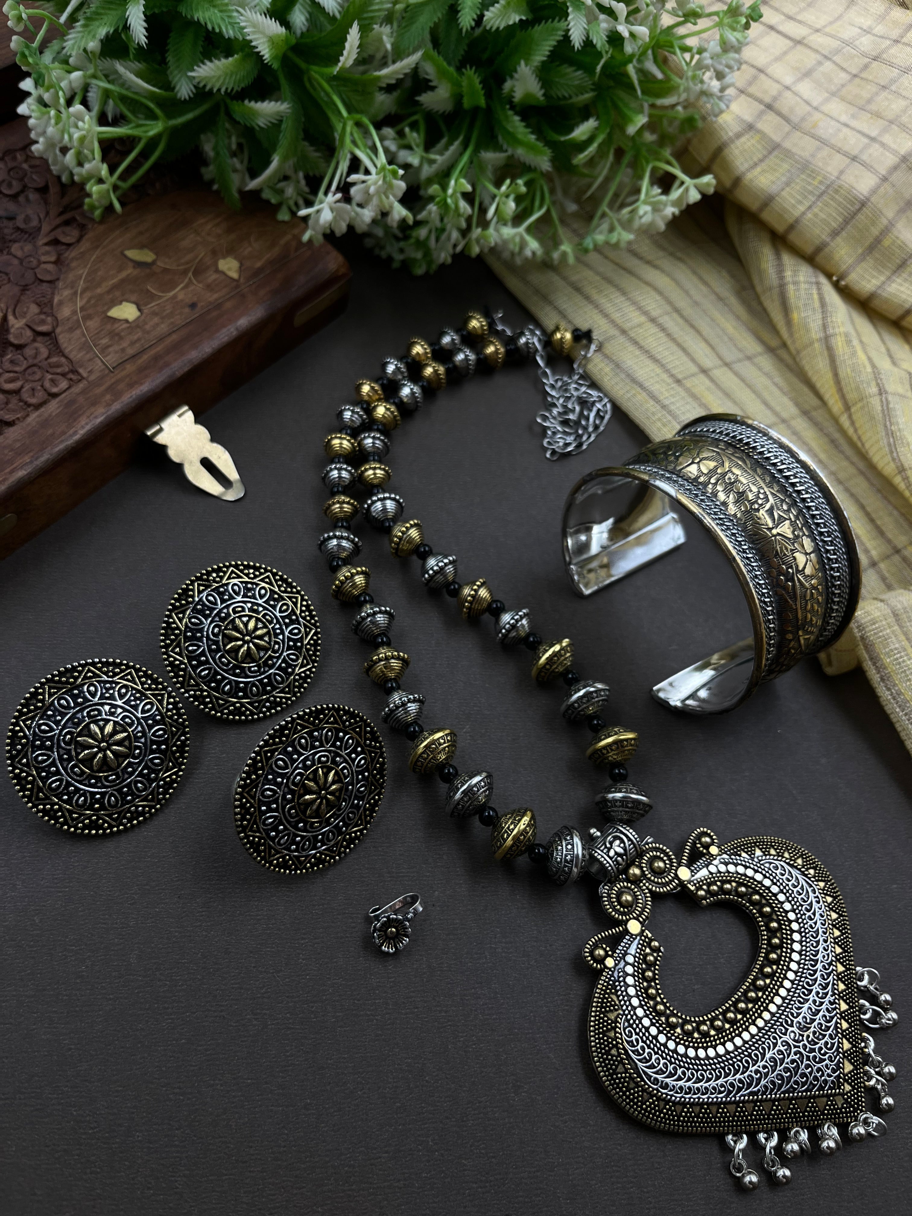 DUAL TONE MALA JEWELLERY SET COMBO