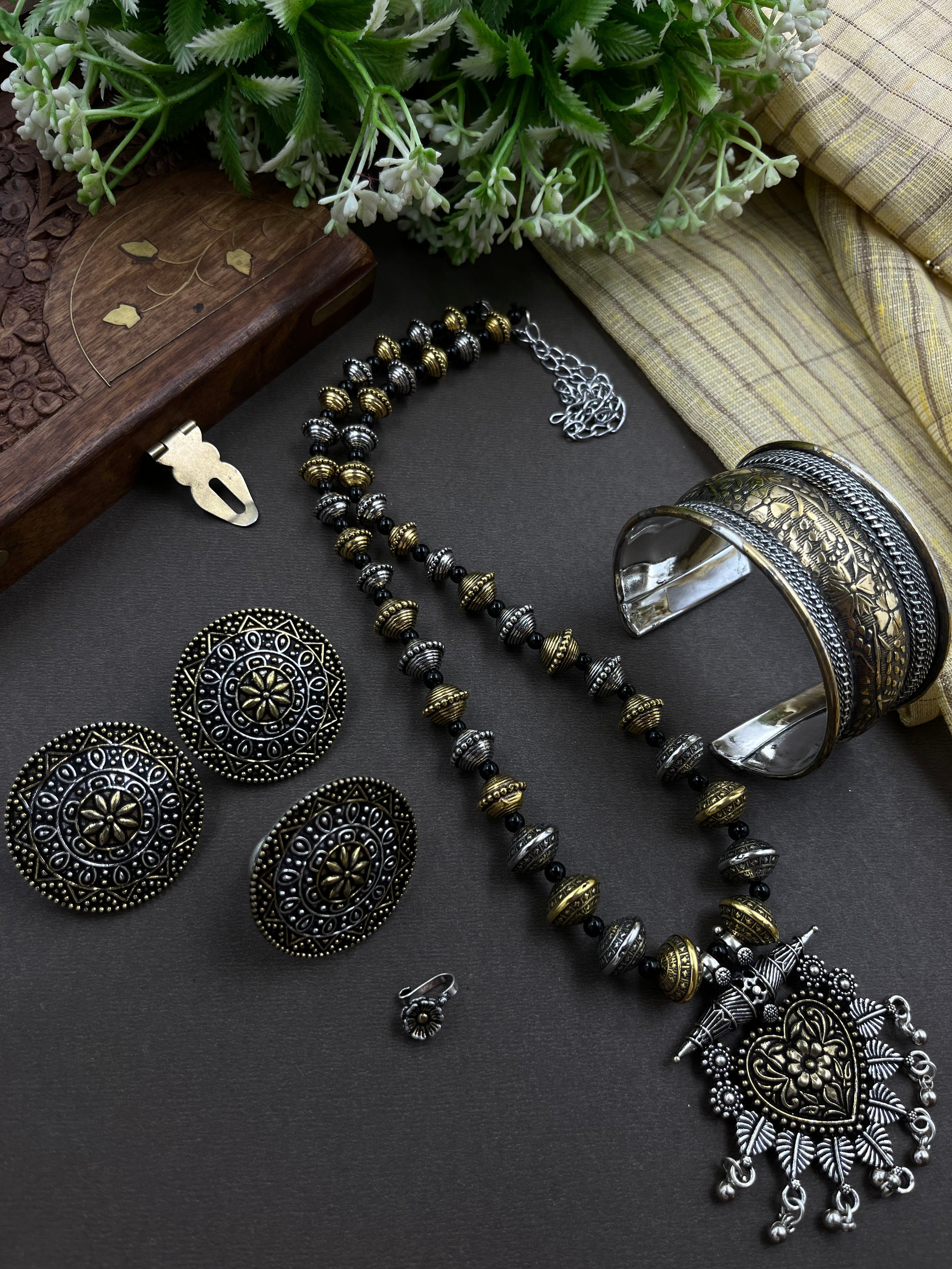 DUAL TONE MALA JEWELLERY SET COMBO