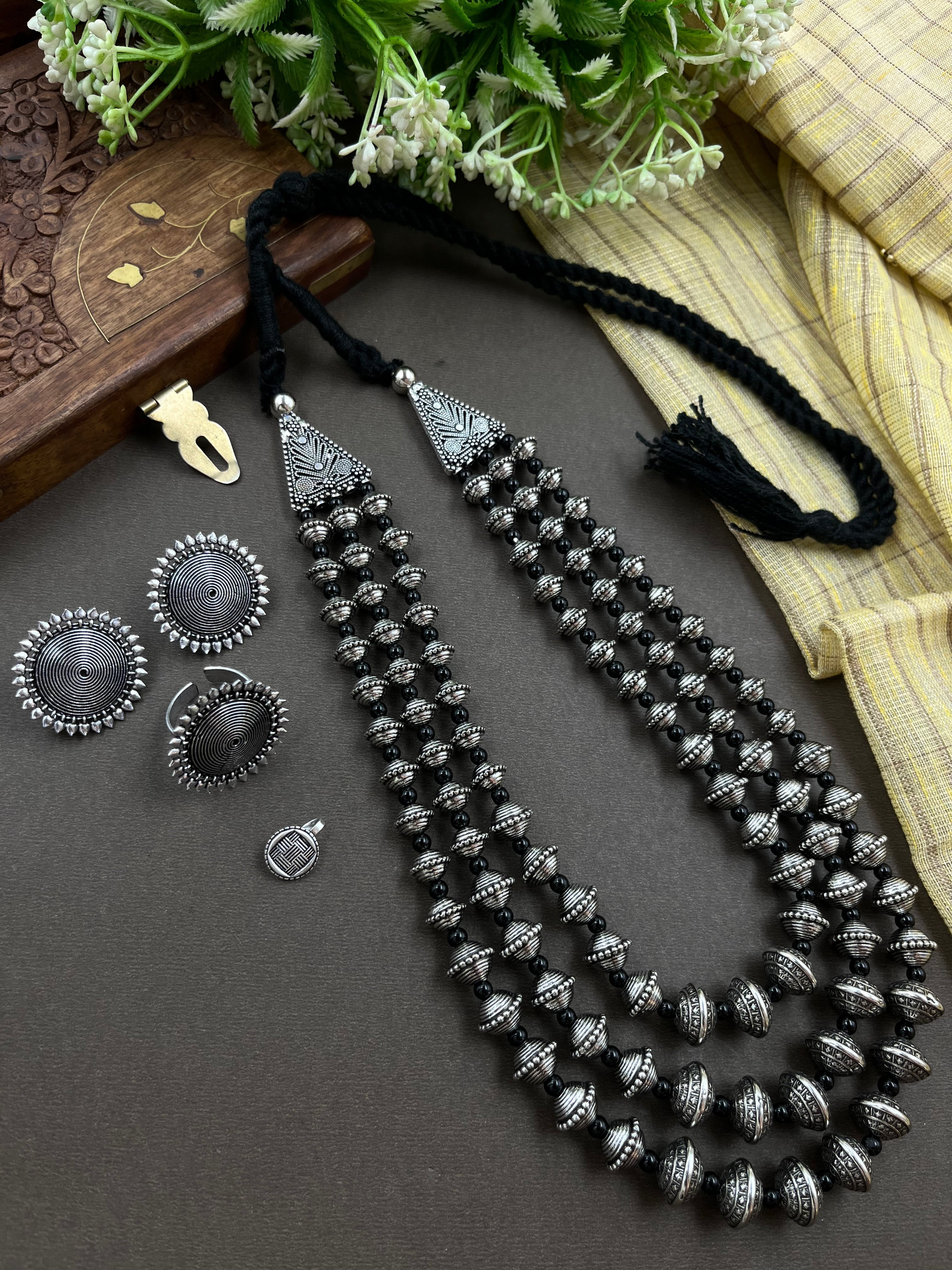 ALISHA 3 LINE MALA JEWELLERY SET COMBO