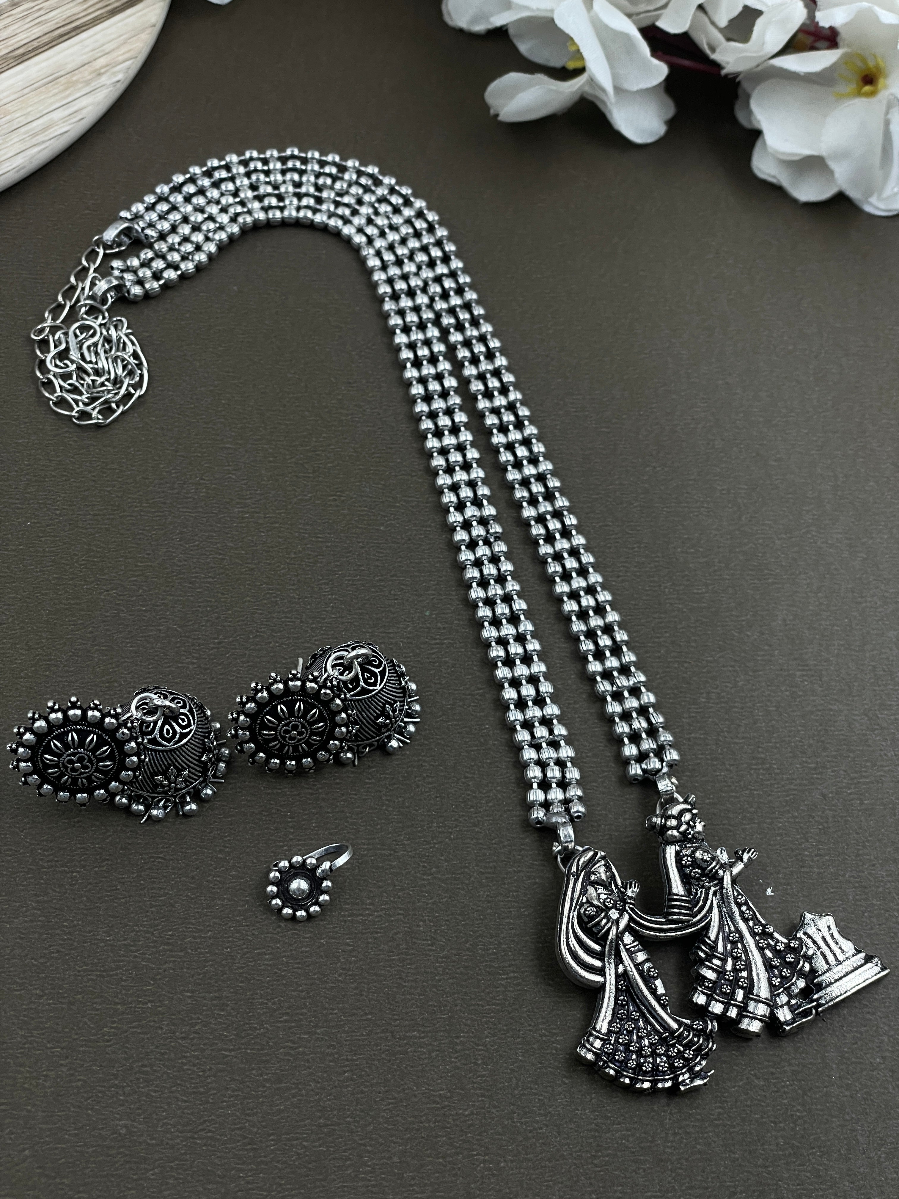 3 LINE CHAIN PENDANT JEWELLERY SET COMBO