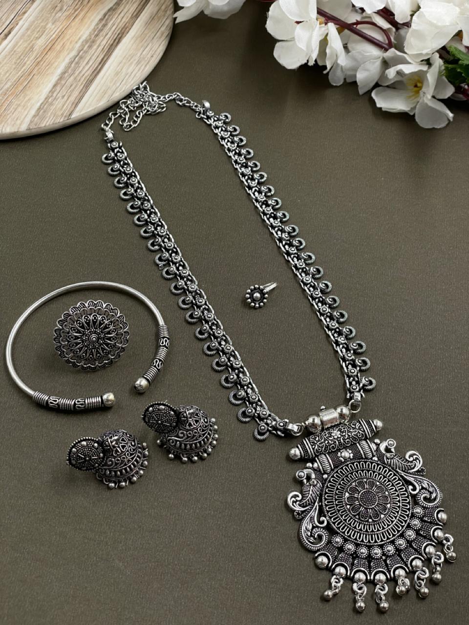 CHANCHAL BRASS OXIDISED JEWELRY SET COMBO