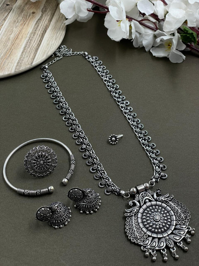 CHANCHAL BRASS OXIDISED JEWELLRY SET COMBO