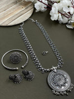 Load image into Gallery viewer, CHANCHAL BRASS OXIDISED JEWELLRY SET COMBO