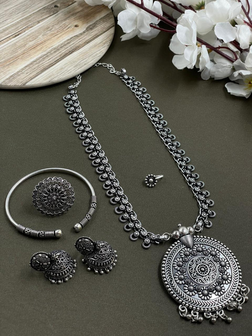 CHANCHAL BRASS OXIDISED JEWELLRY SET COMBO