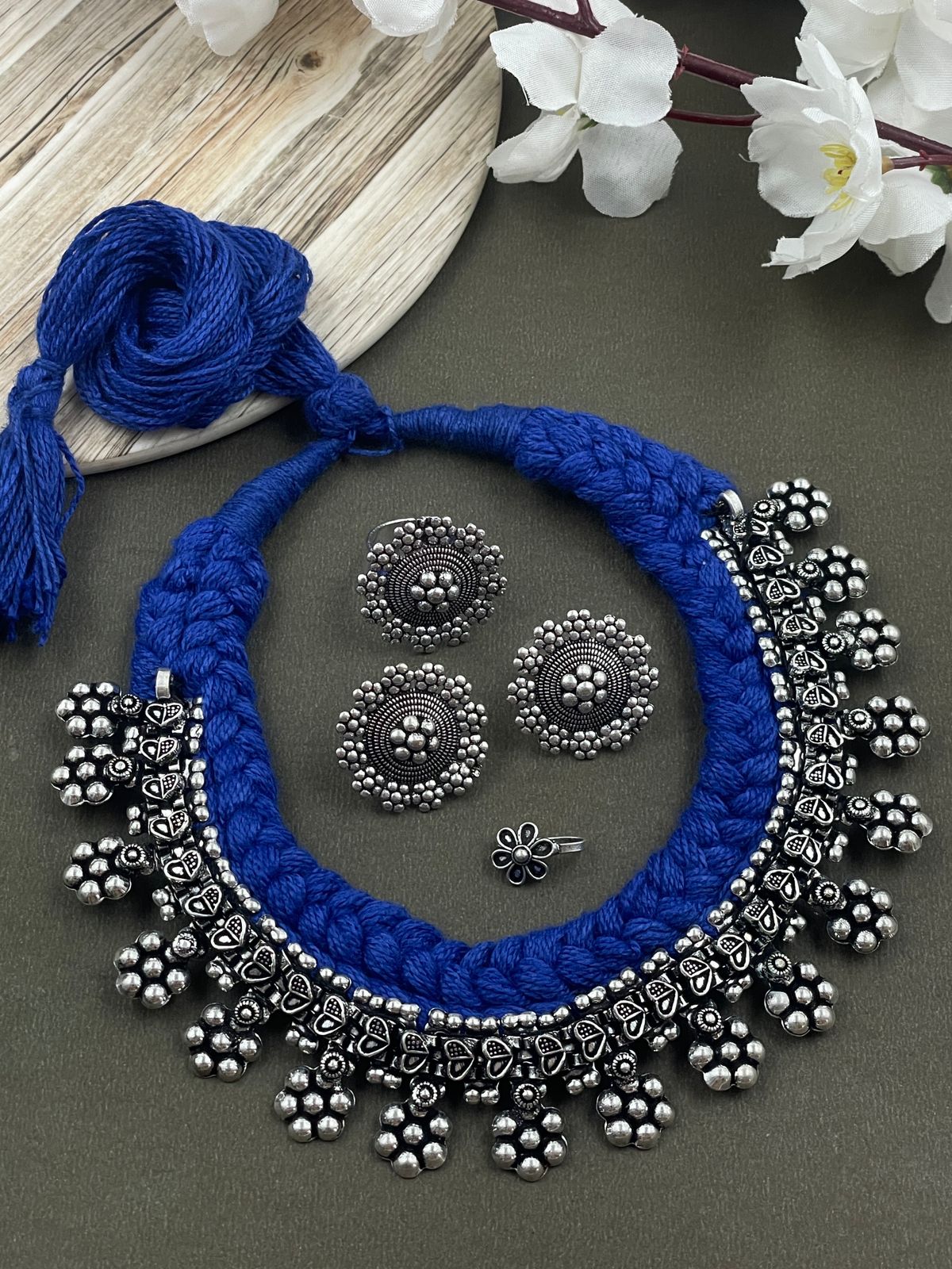 SHILPI THREADED CHOKER NECKLACE JEWELLERY SET COMBO