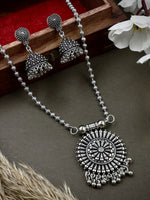 Load image into Gallery viewer, AAFIYA BRASS OXIDISED PENDANT JEWELLERY SET