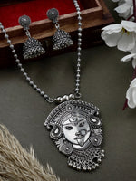 Load image into Gallery viewer, AAFIYA BRASS OXIDISED PENDANT JEWELLERY SET