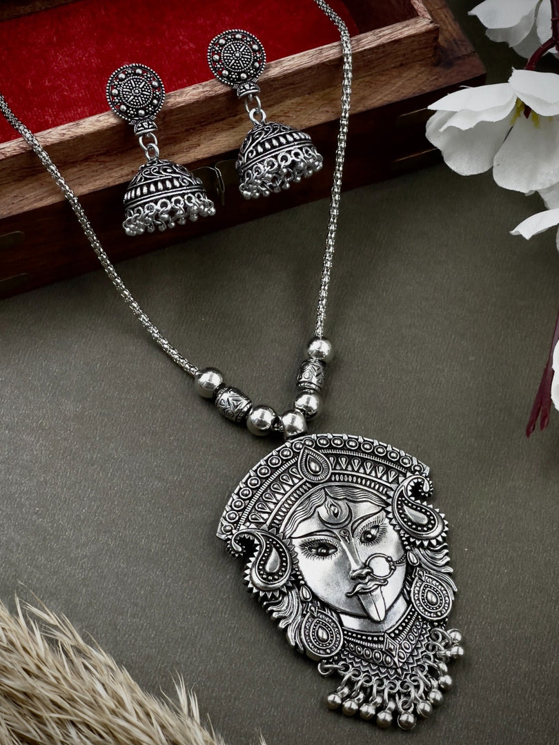 BRASS OXIDISED CHAIN JEWELLERY SET