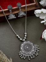 Load image into Gallery viewer, BRASS OXIDISED CHAIN JEWELLERY SET