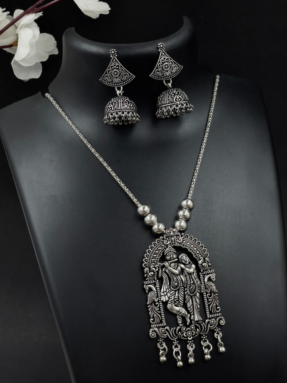 RUMI BRASS OXIDISED PENDANT jewellery set