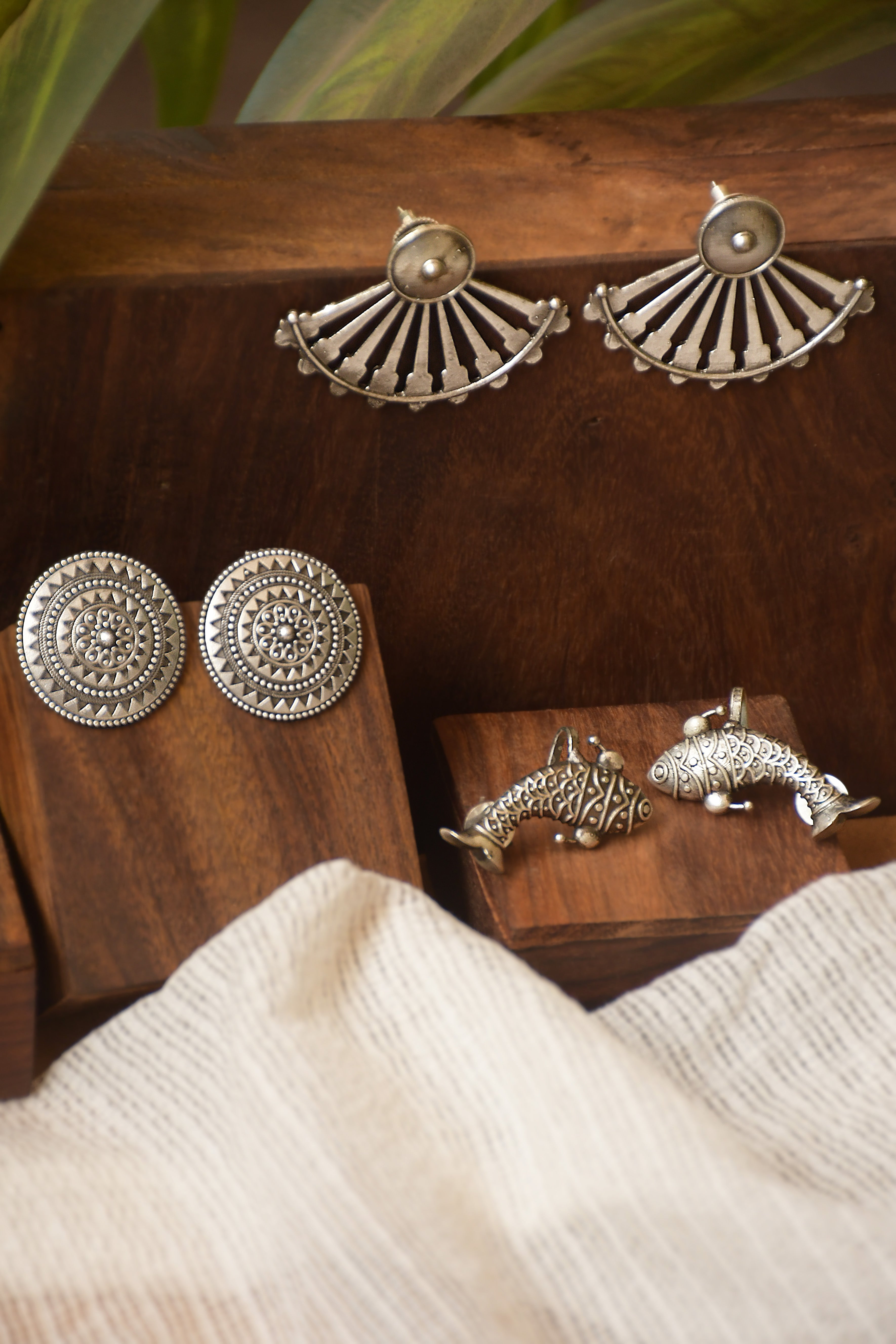 PARI SILVER LOOKALIKE 3 EARRINGS COMBO