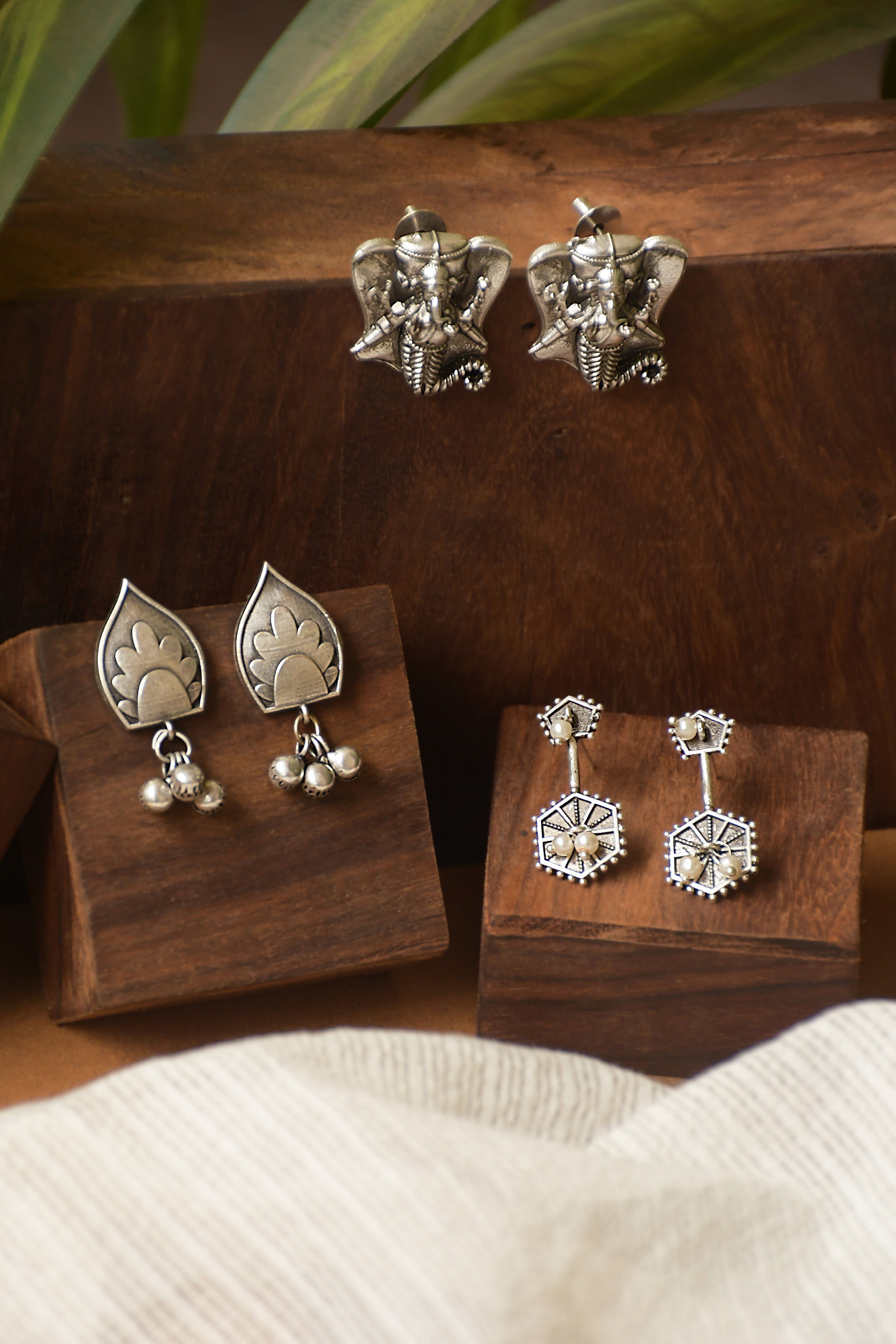 SIYA SILVER LOOKALIKE 3 EARRINGS COMBO
