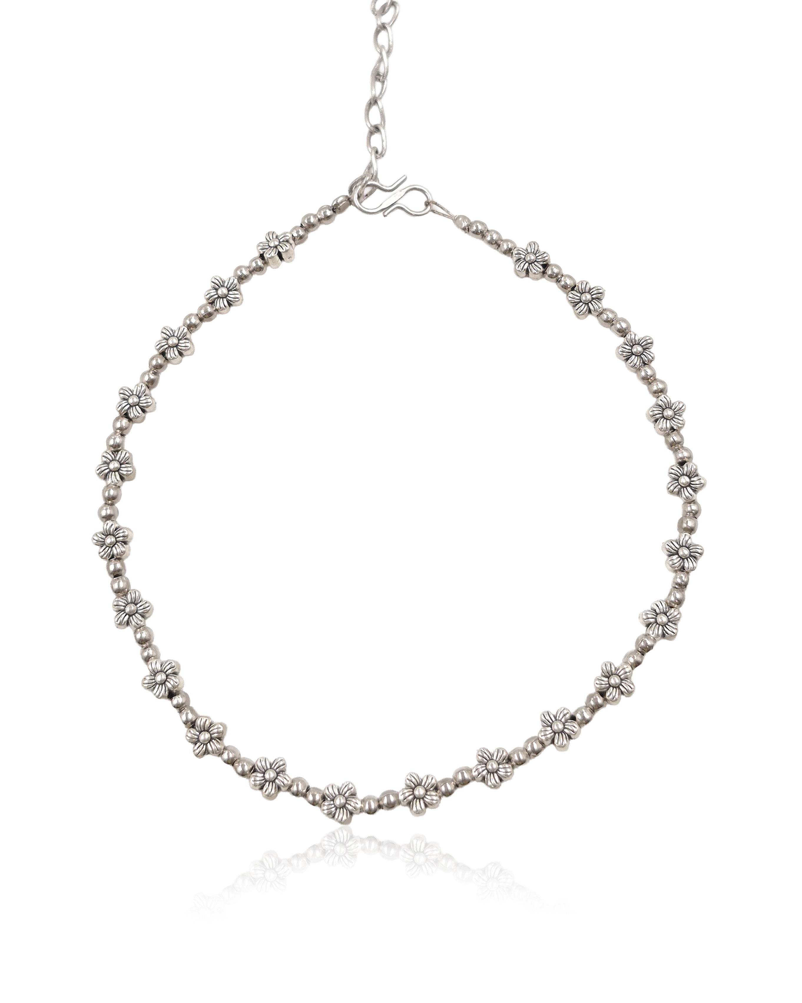 Desi Charm Silver Anklets