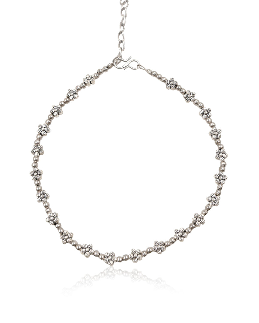 Desi Charm Silver Anklets