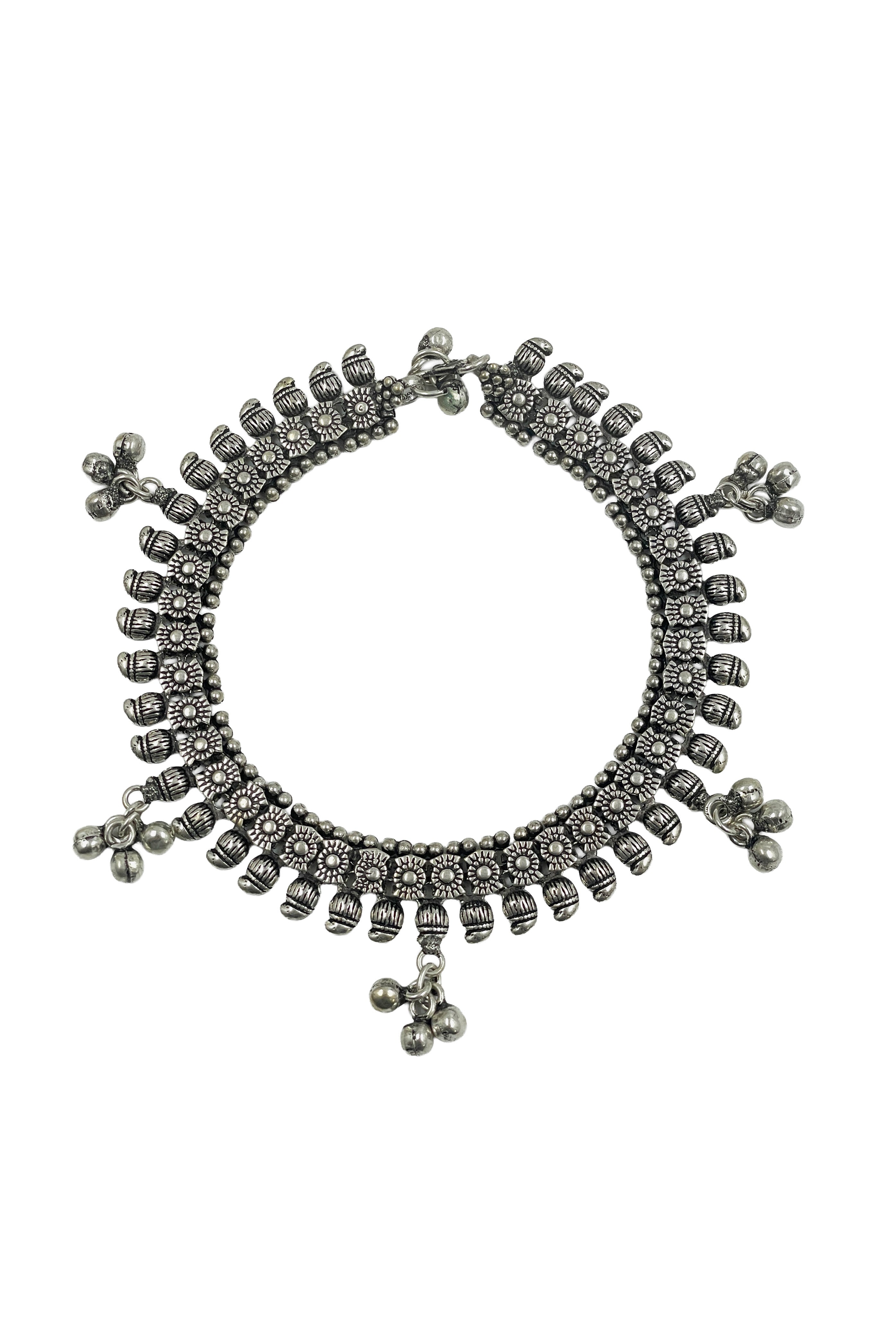 RADHA DESIGNER OXIDISED SILVER ANKLET