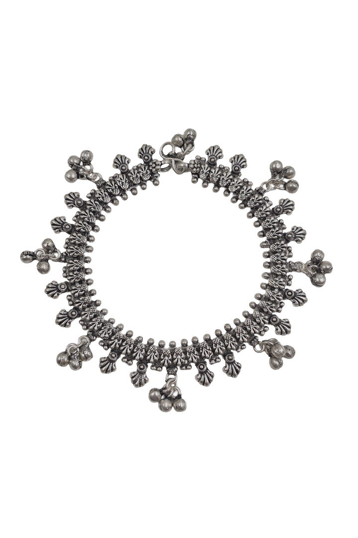 Aditi Designer Oxidised Silver Anklet