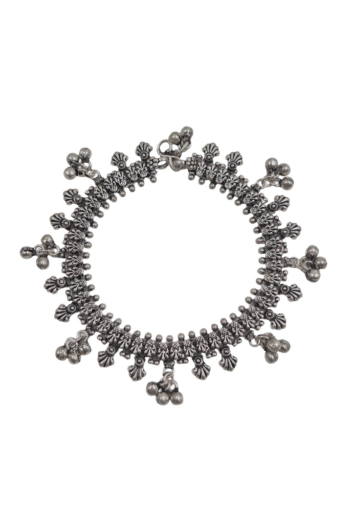 Aditi Designer Oxidised Silver Anklet