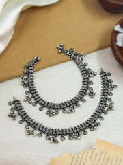 Aditi Designer Oxidised Silver Anklet