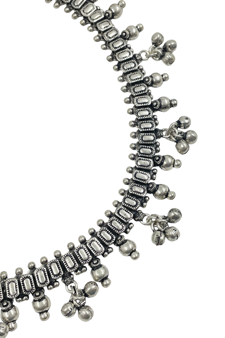 Aarohi Designer Oxidised Silver Anklet