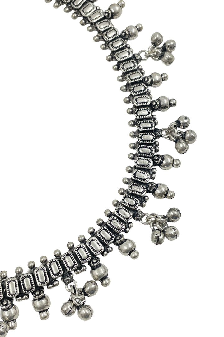 Aarohi Designer Oxidised Silver Anklet