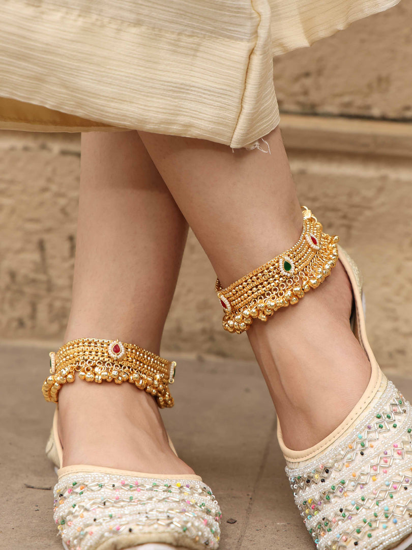 Golden Plated Ghungroo Anklet