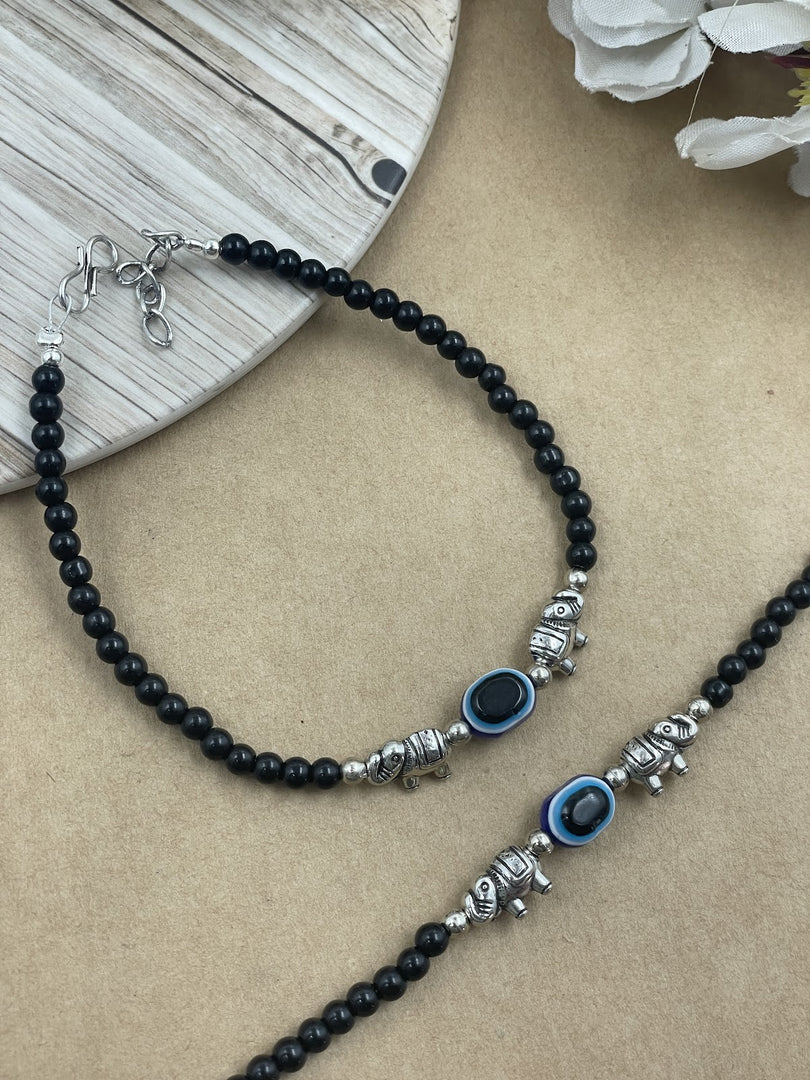 Sakhi Designer Silver Anklets