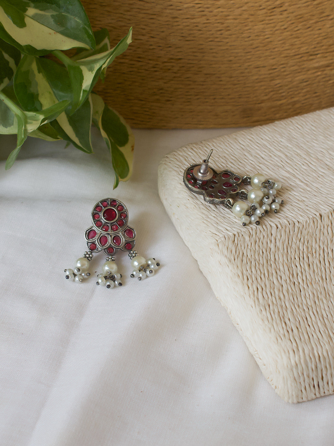 Harini Silver Lookalike Stone Necklace Set