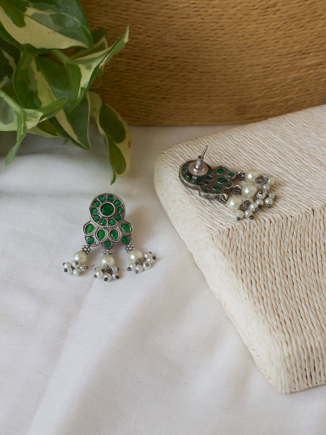 Harini Silver Lookalike Stone Necklace Set