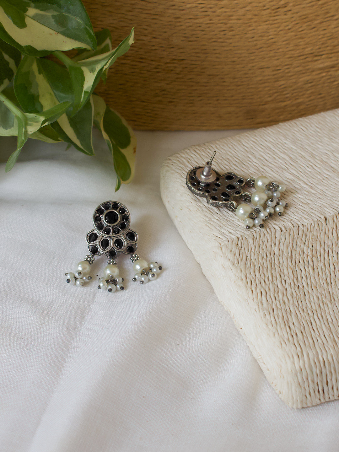 Harini Silver Lookalike Stone Necklace Set