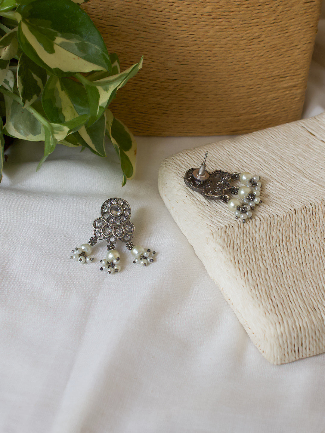 Harini Silver Lookalike Stone Necklace Set