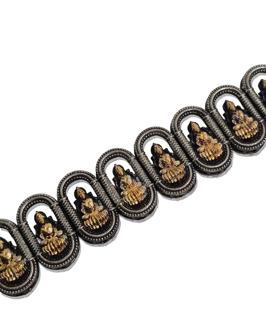 Oxidised Lakshmi Temple Choker Necklace Set