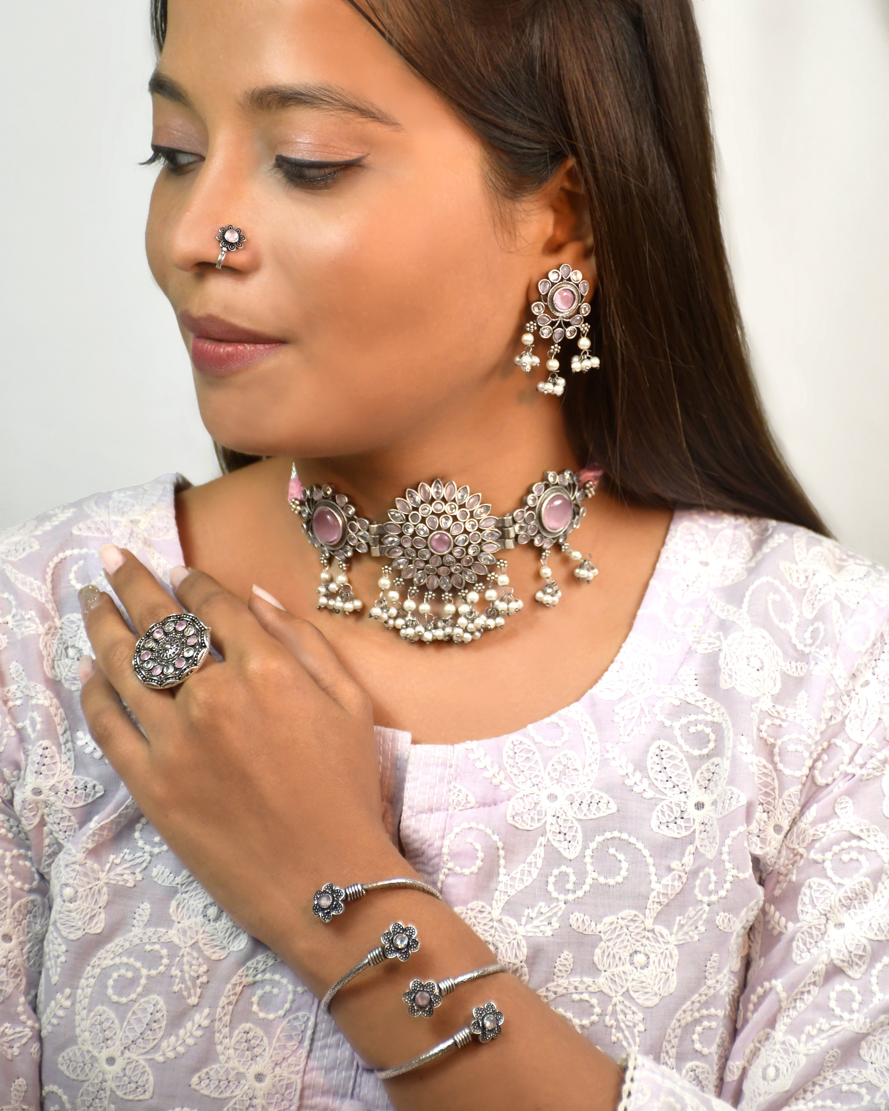Arnika Stone Jewellery Set Combo