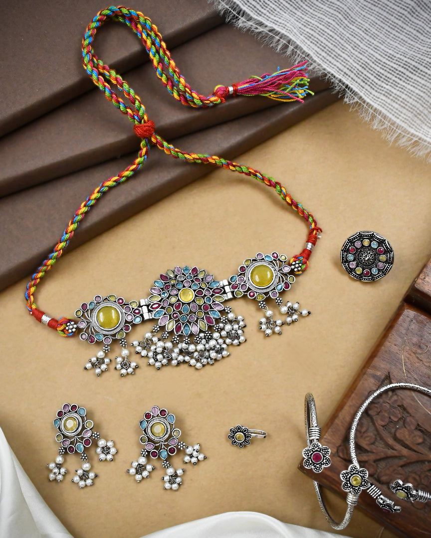 Niva Stone Jewellery Set Combo